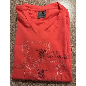 Australia Coral Short Sleeve T-shirt Beaded Embroidered Tee Koala XL